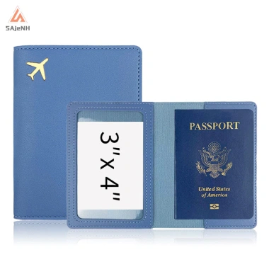Ví du lịch da SAjeNH Nam Nữ hộ chiếu & thẻ tín dụng, hộp đựng thời trang, bảo vệ an toàn, mới 27k