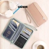 Ví du lịch UUMIR hộp đựng hộ chiếu gia đình dung tích lớn, chống trộm RFID chặn thẻ ID, màu trơn