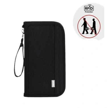 Ví du lịch UUMIR hộp đựng hộ chiếu gia đình dung tích lớn, chống trộm RFID chặn thẻ ID, màu trơn