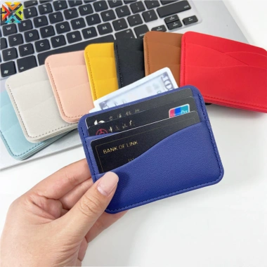Ví đựng thẻ da PU 4 khe cắm hình sóng, tích lớn, di động, tay cầm mỏng, hộp thẻ tín dụng ID - Giá 40.247đ