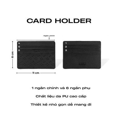 Ví đựng thẻ Nam Nữ HESTON - CARD HOLDER Mini đa ngăn, bền đẹp, giá 169.000₫ 8