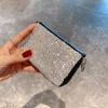 Ví đựng thẻ nữ đa ngăn mini, bọc card ngắn đính đá kim cương nhân tạo - Giá 216.000₫ 7