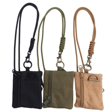 Ví đựng tiền xu cổ treo DARON mini vải Oxford, dây kéo nylon bền, có dây buộc, túi thẻ - Giá 87.480₫ 6