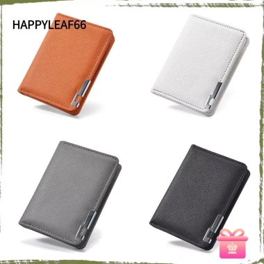 Ví đựng tiền xu HAPPYLEAF66 siêu mỏng da PU Cam Đen Xám Trắng, đựng thẻ ID nam nữ, giảm 19% còn 48,816₫
