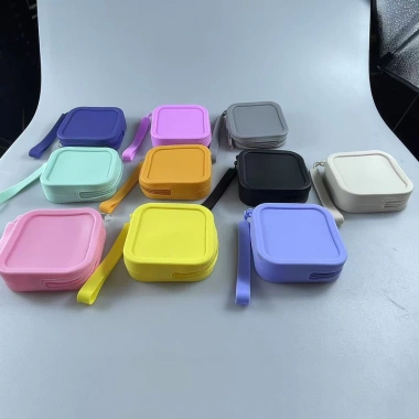 Ví đựng tiền xu silicon dây kéo - Túi đựng tai nghe dung lượng lớn, di động tiện lợi 4