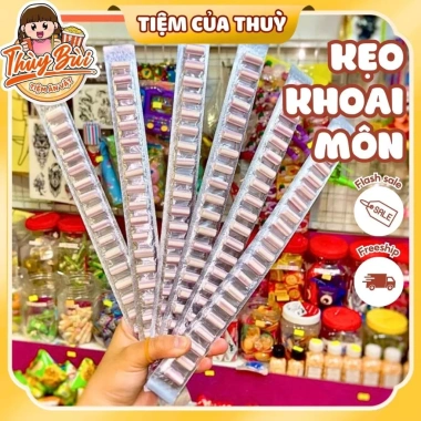 Vỉ Kẹo Khoai Môn Tuổi Thơ - Kẹo Sữa Dẻo Ngon, Giá 25.000đ Tiệm Ăn Vặt Thuỳ Bùi