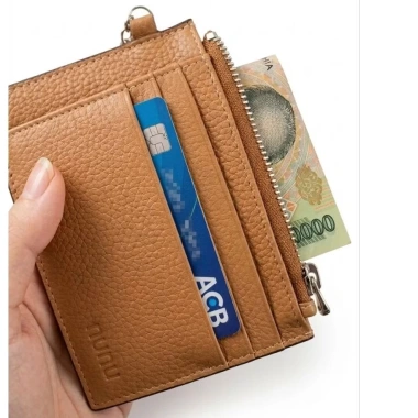 Ví mini da bò thật 100% nam nữ – Ngăn kéo, đựng thẻ tiền, size 9x12cm, giá chỉ 110.000₫