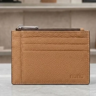 Ví mini da bò thật 100% nam nữ – Ngăn kéo, đựng thẻ tiền, size 9x12cm, giá chỉ 110.000₫