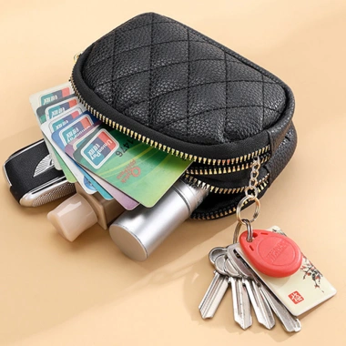 Ví mini da PU dây kéo đôi cho nữ - Tiền xu Mini, giao hàng, chỉ 53.600₫