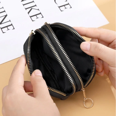 Ví mini da PU dây kéo đôi cho nữ - Tiền xu Mini, giao hàng, chỉ 53.600₫