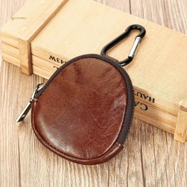 Ví Mini Da Thật MUQV Retro Dây Kéo, Túi Tiền Xu & Tai Nghe Bò, Thiết Kế Bule - 133k