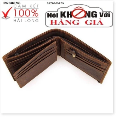 Ví nam da bò xịn 100% - Thiết kế thời trang, bền bỉ, giảm giá chỉ 899.500₫