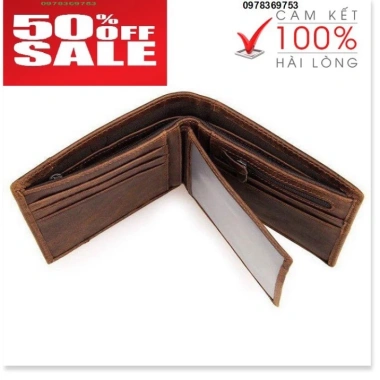 Ví nam da bò xịn 100% - Thiết kế thời trang, bền bỉ, giảm giá chỉ 899.500₫