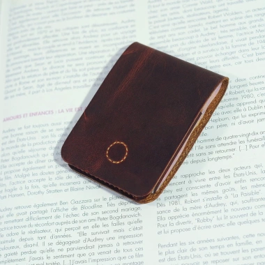 Ví nam mini da bò handmade - Mino Crafts - Da sáp cao cấp - Giá ưu đãi 350.000₫