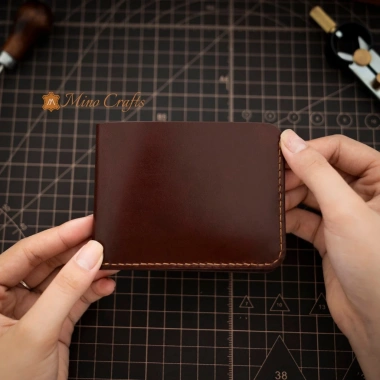 Ví nam tối giản da bò nhập khẩu Mino Crafts – Thủ công sang trọng, giảm giá 450k 2