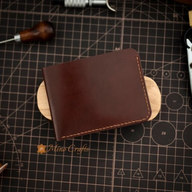 Ví nam tối giản da bò nhập khẩu Mino Crafts – Thủ công sang trọng, giảm giá 450k 6