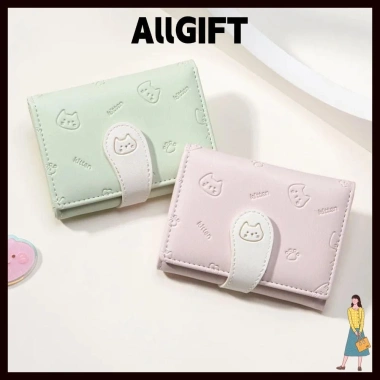 Ví Nhỏ AllGIFT Bé Gái – Túi ID Mèo Con, Dây Đeo Khóa PU, Tiền Nữ – 44.712₫