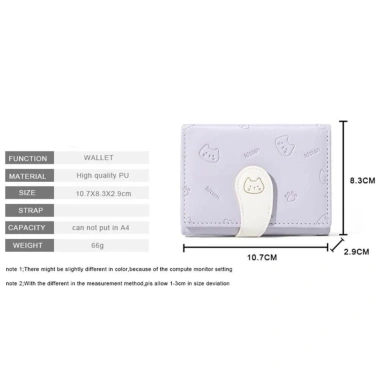 Ví Nhỏ AllGIFT Bé Gái – Túi ID Mèo Con, Dây Đeo Khóa PU, Tiền Nữ – 44.712₫