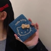 Ví nhỏ da bò Hello Kitty denim - Mini ví ngắn đựng tiền xu & thẻ tiện dụng cho nữ sinh