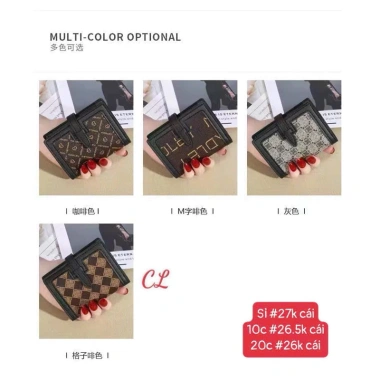 Ví nịt nâu cầm tay gấp nhiều ngăn - Thời trang tiện lợi, freeship, giá 41.600₫