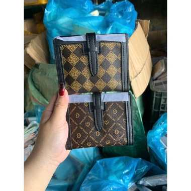 Ví nịt nâu cầm tay gấp nhiều ngăn - Thời trang tiện lợi, freeship, giá 41.600₫