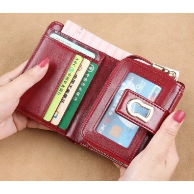 Ví Nữ Da PU Ngắn Nhiều Khe Cắm Thẻ, Dung Tích Lớn, Khóa Gấp Ba - Giá 234.297₫