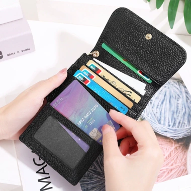Ví nữ da thật Hàn Quốc RFID da bò cao cấp, dây kéo, đỡ thẻ - Giá ưu đãi 432.000 VND 4