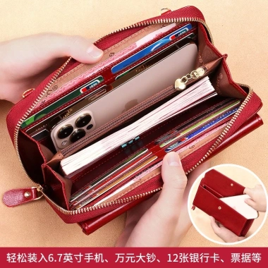 Ví nữ dài cầm tay BANYANU MSP8.107 chính hãng, nhiều ngăn, điện thoại, ví tiền, hộp sang trọng 2