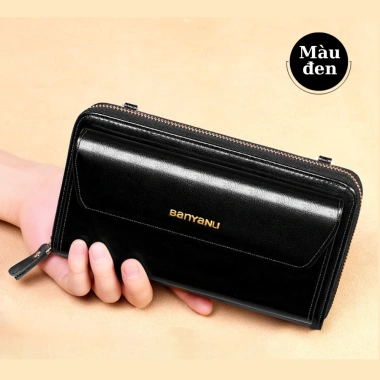 Ví nữ dài cầm tay BANYANU MSP8.107 chính hãng, nhiều ngăn, điện thoại, ví tiền, hộp sang trọng 9