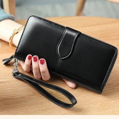 Ví nữ dài cầm tay da bò BANYANU BYN-8.133 - Bóp tiền, hộp quà sang trọng, giá 319.000