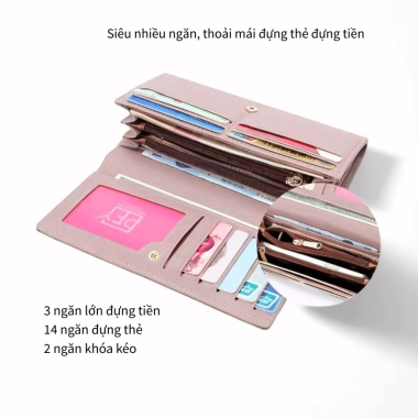 Ví Nữ Dài Cầm Tay PERFECT FOR YOU Da Xước Cao Cấp - Đựng Tiền Dự Tiệc Siêu Đẹp 230k 3