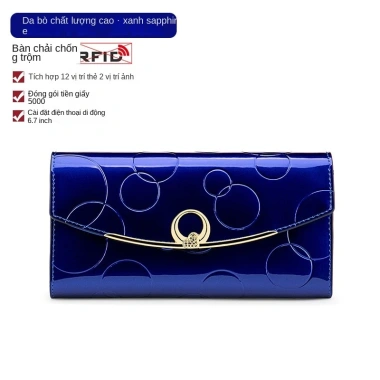 Ví nữ dài da bò thật VNU1.065 BEE GEE điện thoại, tiền, thẻ ngân hàng 385.000₫ 9