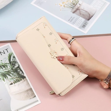 Ví nữ dài Hàn Quốc mới, họa tiết hoa dễ thương, có ngăn thẻ - Giá 279.823₫ 4 Ví nữ dài Hàn Quốc mới, họa tiết hoa dễ thương, có ngăn thẻ - Giá 279.823₫ 4