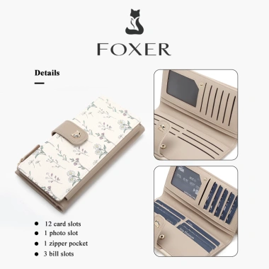 Ví Nữ FOXER Dài In Hình Thời Trang Dễ Thương, Tinh Tế - Đựng Thẻ Tín Dụng và Tiền, Giá Ưu Đãi 429.999₫