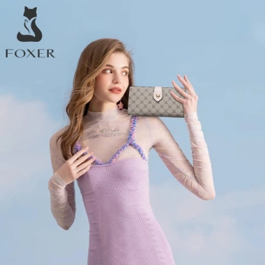 Ví nữ FOXER dài khóa kéo họa tiết in - Đựng thẻ tín dụng, tiền xu, quà tặng bé gái - Giá chỉ 359.998 VND 5