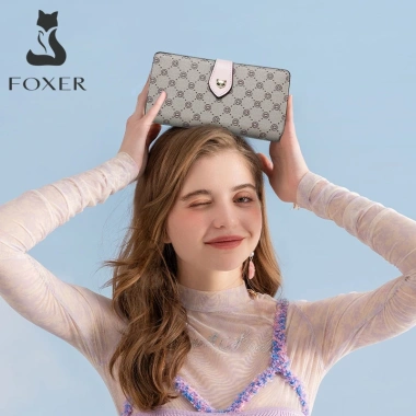 Ví nữ FOXER dài khóa kéo họa tiết in - Đựng thẻ tín dụng, tiền xu, quà tặng bé gái - Giá chỉ 359.998 VND 7