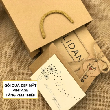 Ví nữ khắc tên LIDAN handmade vintage - Quà tặng 20/10 & 8/3, giảm giá 499k