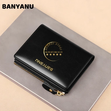 Ví nữ mini da bò gập đựng tiền BANYANU cao cấp, đầy màu, có hộp quà, giảm còn 239k 5