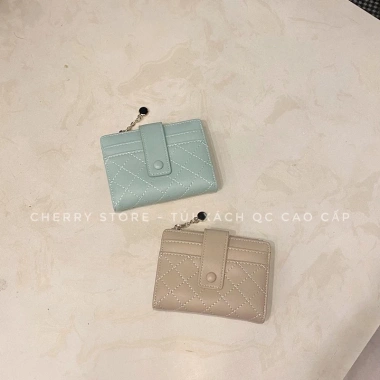 Ví nữ mini dáng ngắn thiết kế gập đôi QC L1 màu pastel xinh xắn giá 171.000₫ 3