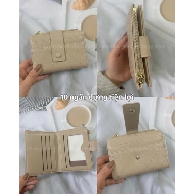 Ví nữ mini dáng ngắn thiết kế gập đôi QC L1 màu pastel xinh xắn giá 171.000₫ 7