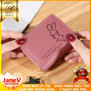 Ví Nữ Mini Ngắn Cầm Tay Dễ Thương 5 Màu Hàn Quốc - Free Ship - Giá chỉ 395.000₫