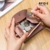 Ví nữ phong cách Nhật Bản da thật Bifold siêu mỏng RFID, mini đựng thẻ da bò 2