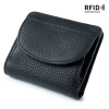 Ví nữ phong cách Nhật Bản da thật Bifold siêu mỏng RFID, mini đựng thẻ da bò 8