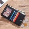 Ví nữ phong cách Nhật Bản da thật Bifold siêu mỏng RFID, mini đựng thẻ da bò 9