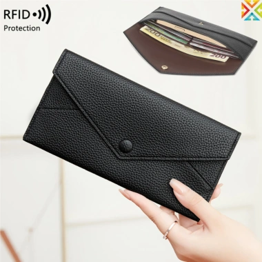 Ví Nữ RFID Chống Trộm Vải Lanchee, Siêu Mỏng, Túi Xách Di Động Đơn Giản Ví Nữ RFID Chống Trộm Vải Lanchee, Siêu Mỏng, Túi Xách Di Động Đơn Giản