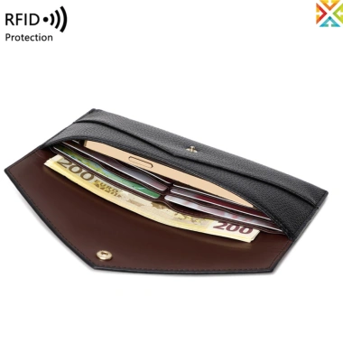 Ví Nữ RFID Chống Trộm Vải Lanchee, Siêu Mỏng, Túi Xách Di Động Đơn Giản 8