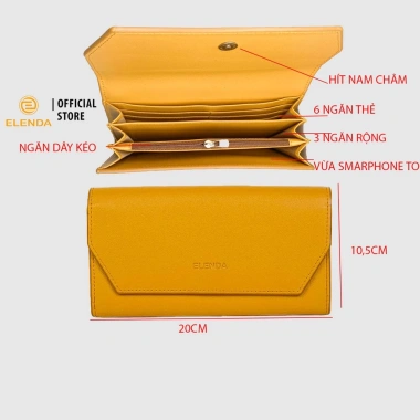 Ví nữ thời trang Elenda xịn sò - Nhiều ngăn rộng rãi, bền cao, giá chỉ 199.000₫ 2