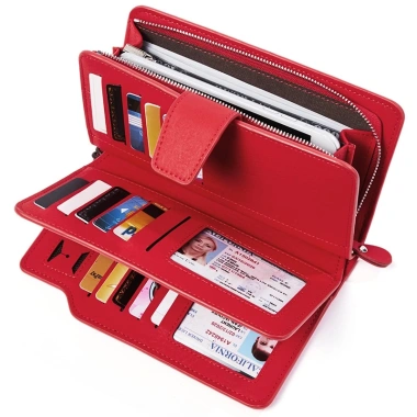Ví Pierreloues Bằng Da Gập 3 Màu Đỏ Nữ: Thời Trang Sang Trọng, Giá 200.399 VND 4