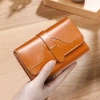 Ví RFID Da Thật Nữ Gấp Ngắn Đa Năng Chặn Thẻ Tiền Sáp Dầu - Giá 340.200₫