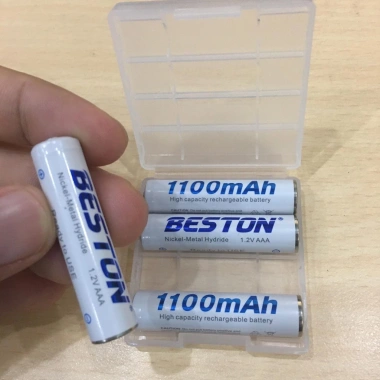 Vỉ sạc 4 Pin AAA Beston 3A – Tặng hộp đựng, sạc nhanh, thay pin điều khiển TV, điều hòa